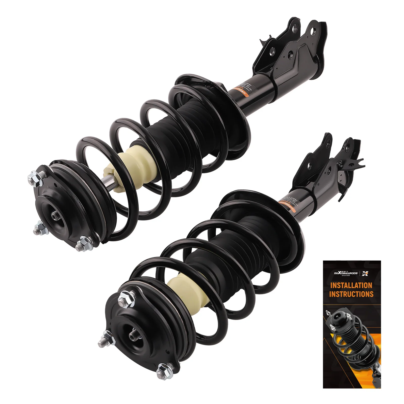 2Pc Front Strut for Honda Civic 2006-2011 Sedan 1.8L L4 Acura CSX 2006-2011, 172286 172287 Complete Shock Absorber Strut w/Coil Spring Assembly