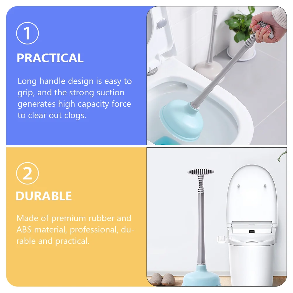 

Pipe Cleaner Plunger Bathroom Sink Plug Drain Long Handle Toilet Abs Plungers Baby for