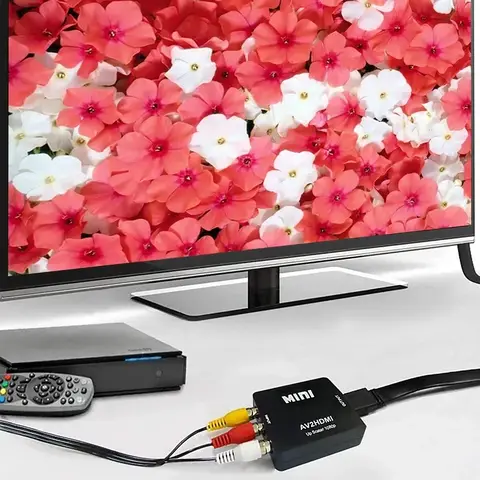 HD 1080P RCA AV till HDMI-konverterare Mini AV till HDMI RCA komposit CVBS video- och ljudadapter för PS2/3 videobandspelare DVD till TV med USB-kabel 10 best sales mini-PS2 - №6