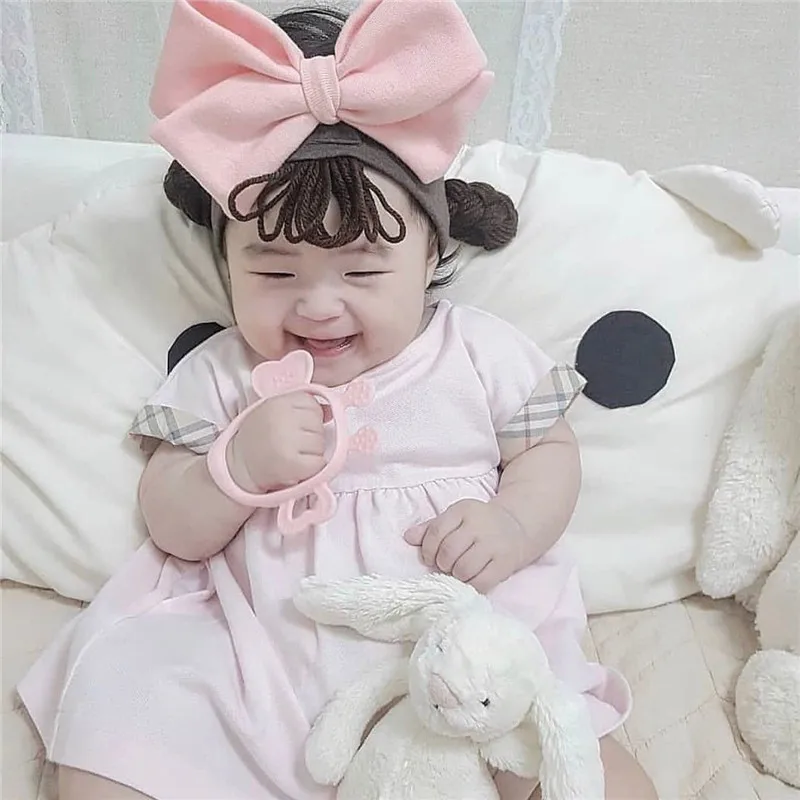 Newborn Baby Headwear Fashion Headband Baby Girl Newborn Princess Wig Headband Pigtail For Infant Kids Hairband Accessories