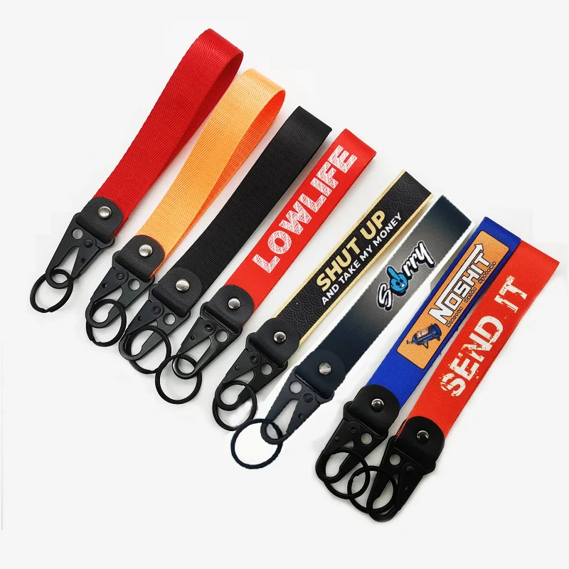 Hot Sale Strap Racing Keychain Short Wrist Lanyard Key Chain Paracord Cord Rope Camping Motorcycle Car Key Keyring