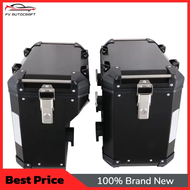 【2026】JFG 36L Motorcycle Side Tail Box Wholesale Aluminum Custom Surface Sliver Sets Of Luggage Box For Triumph Tiger 900 2020