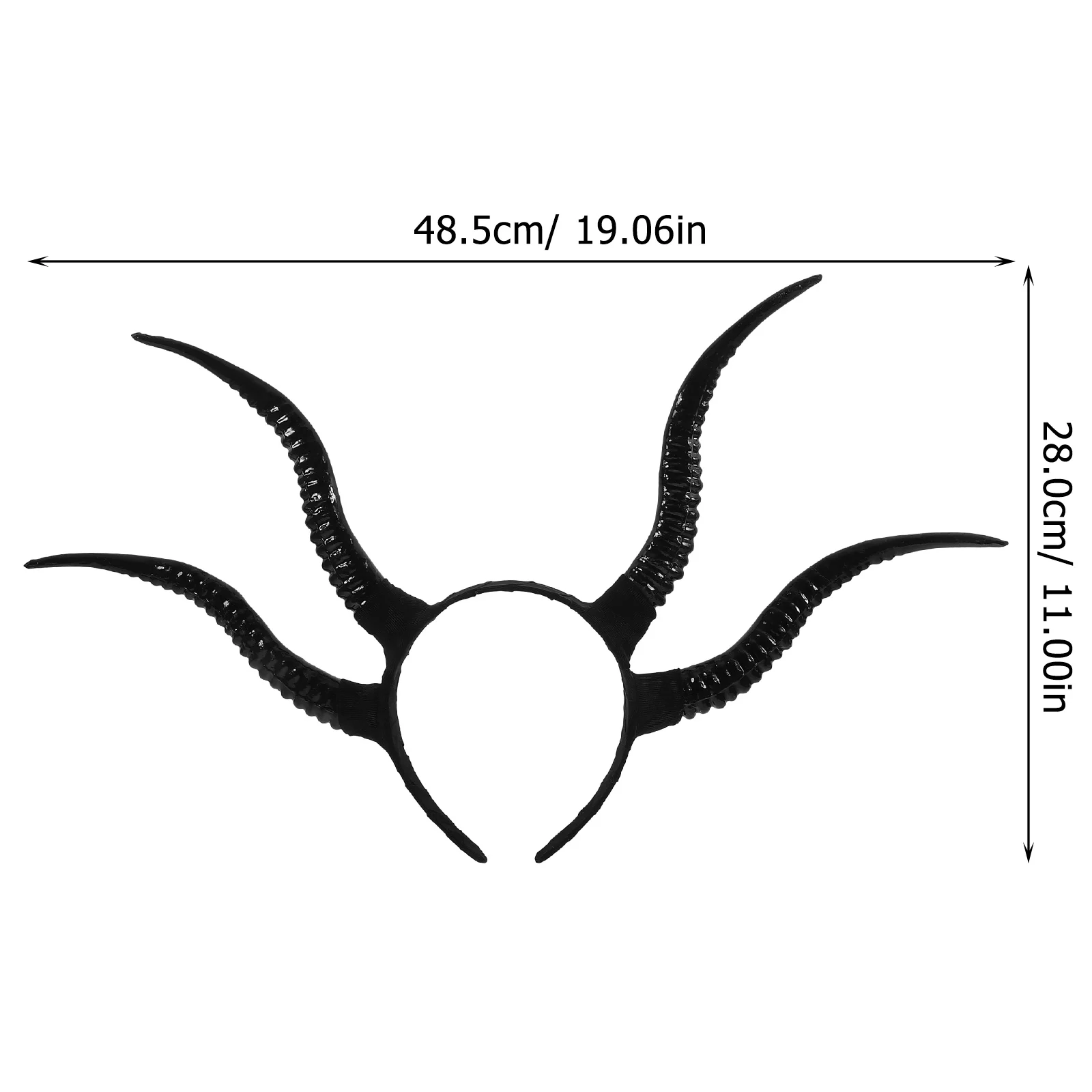 Multicolor Headgear Demon Horn Headband Man Black Halloween Gothic Headwear Bull Horns Plastic Ox Cosplay Headbands for Women