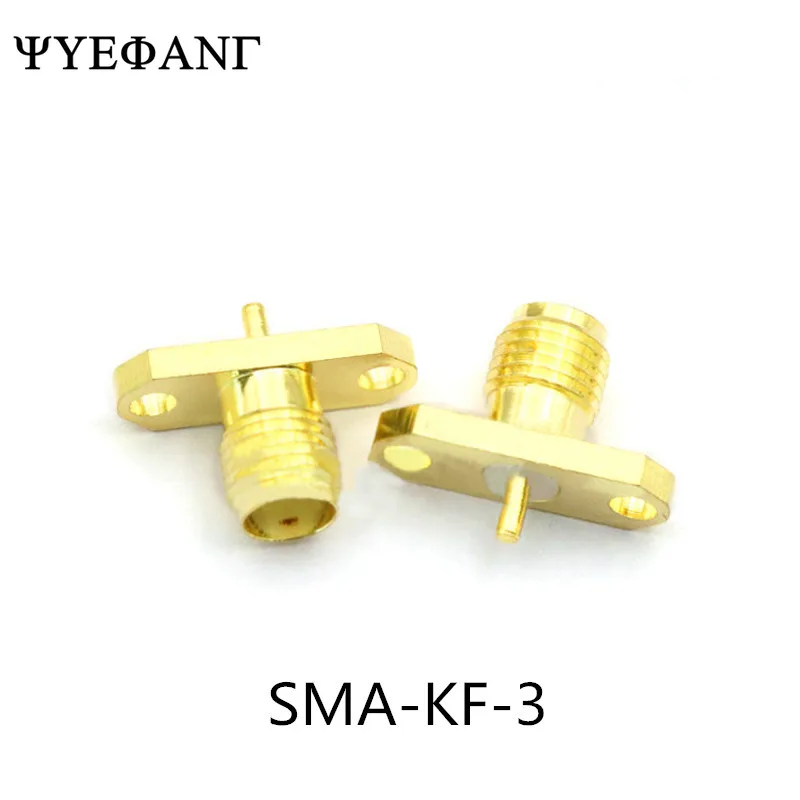 5pcs SMA-KF rhombus two- hole flange wire connector SMA Famale Base needle 3mm length coaxial RF adapter connectors