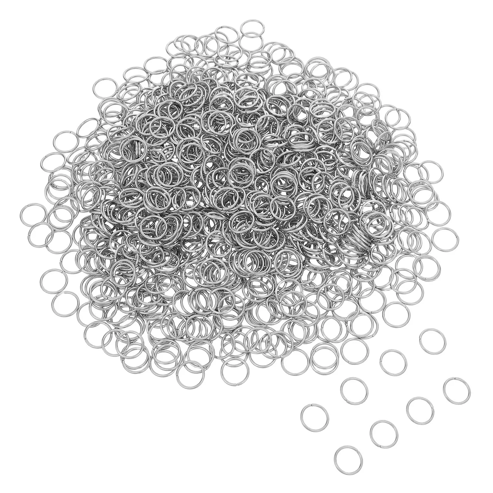 1000Pcs Open Jump Rings Jewelry Making Supplies 10Mm Stainless Steel Round Connectors Split Jump Rings for DIY Necklace Bracelet