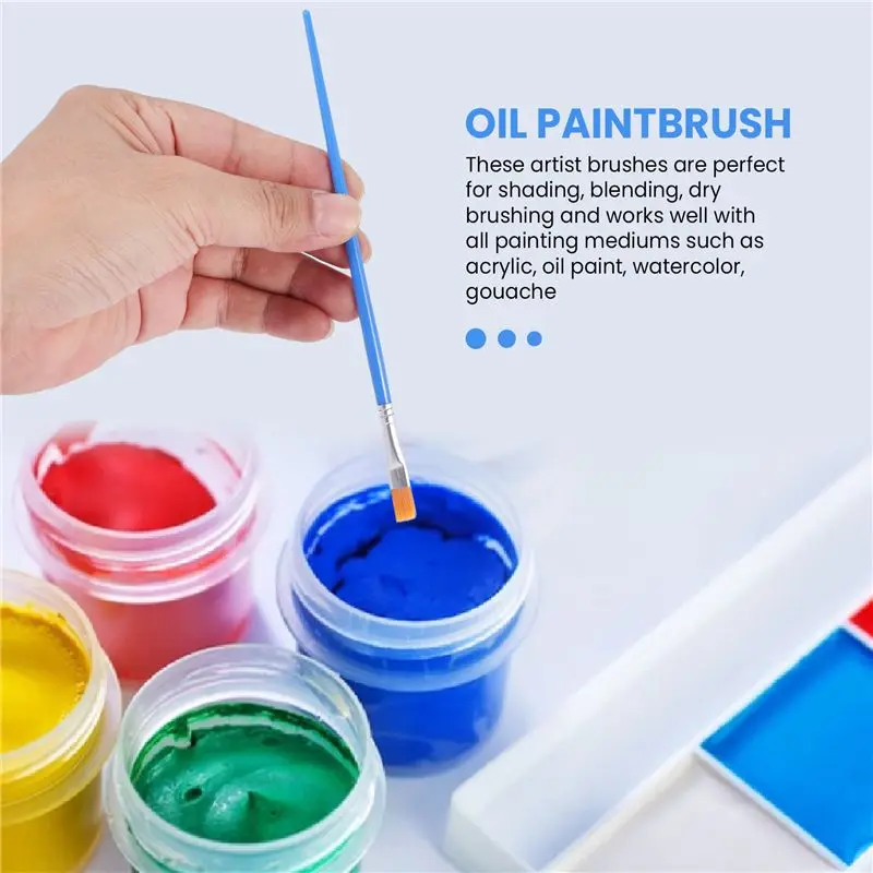 100 Pieces Kids Paint Brushes Set For Watercolor Oil Painting Flat +Pointed Brush For Body Face Nail Craft Art Highly Recommende