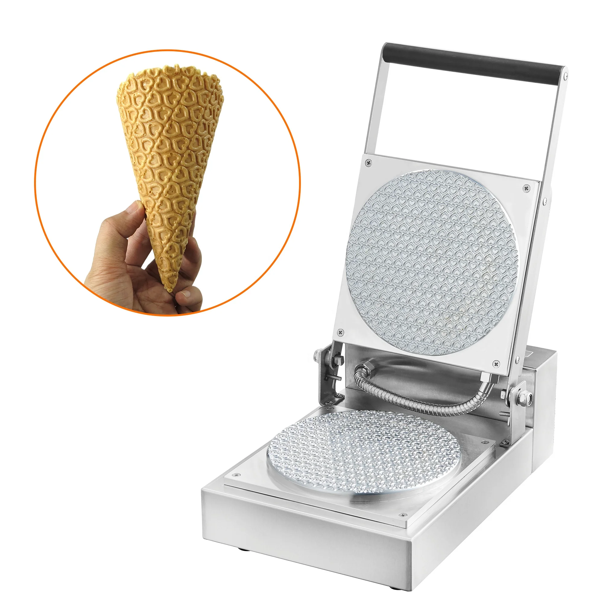 

110V Or 220V Commercial Ice Cream Cone Baking Makers Machine Professional Customized Carved Logo Waffle Cone Maker