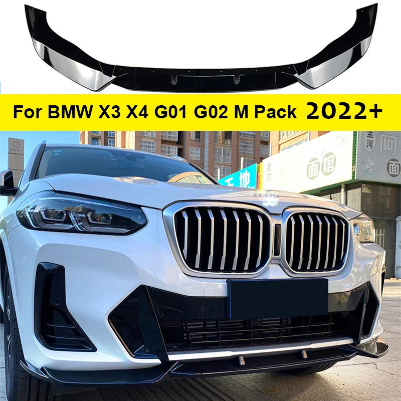 

Car Front Bumper Lower Chin Lip Splitter Diffuser Body Kits Spoiler Bumper Guard Protector 2022+ For BMW X3 X4 G01 G02 M Pack