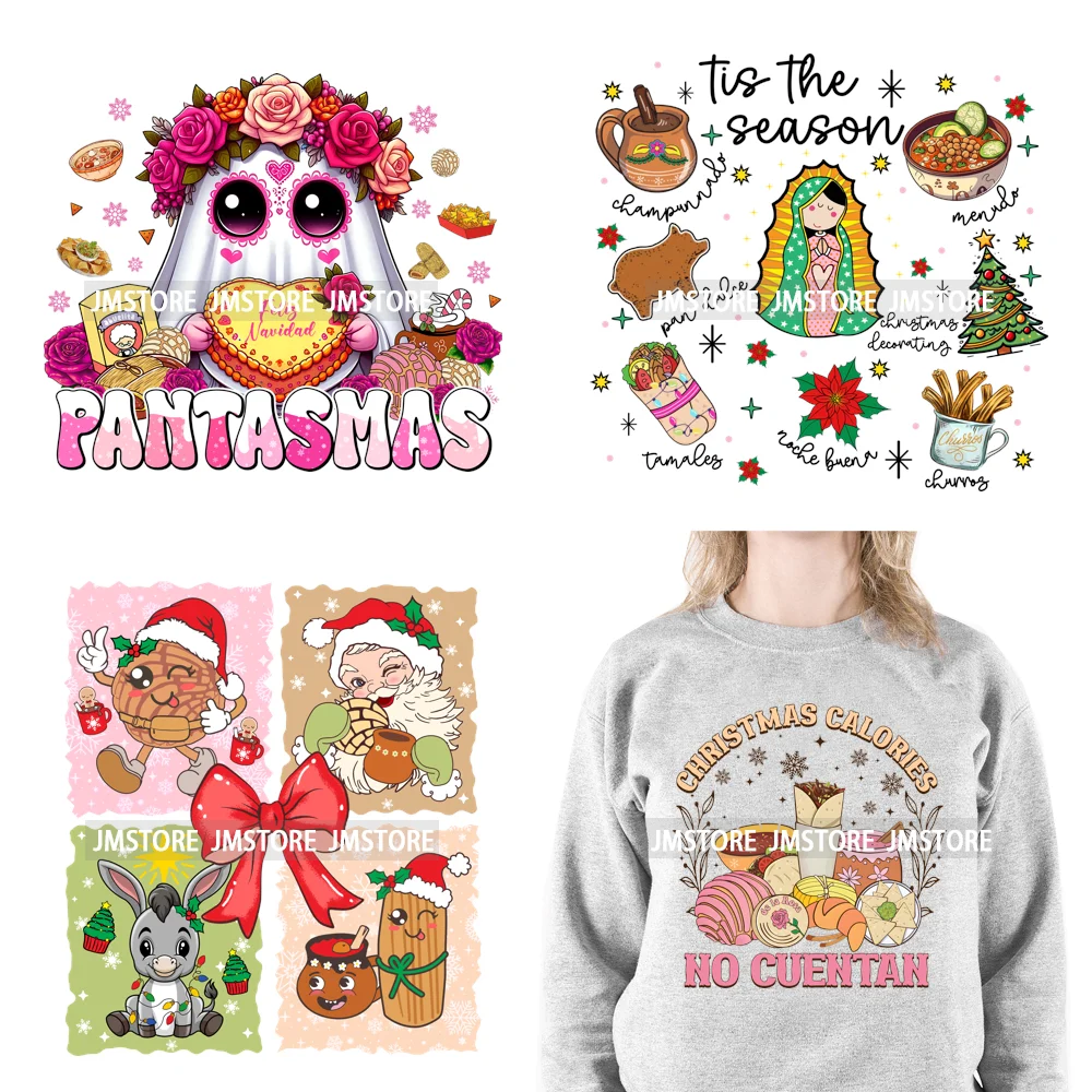 Tis The Season Mexican Christmas Gingerbread Feliz Navidad Concha Xmas Iron On DTF Transfers Stickers Ready To Press T-shirts