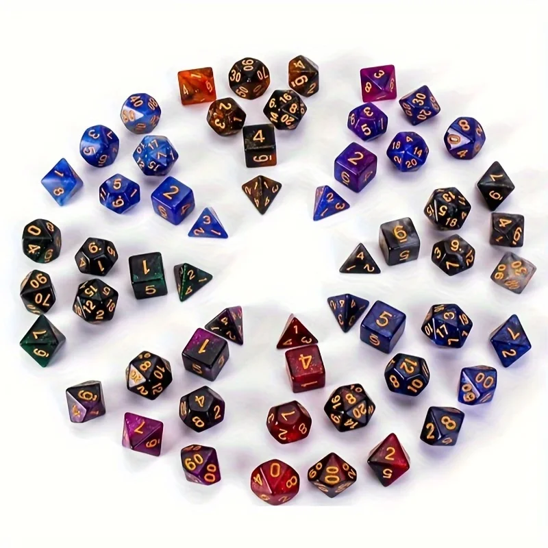56pcs Galaxy Style DND Dice Set, with Multi Face Dice for D&D RPG MTG Role Playing Table Party Games & DM & Dice Goblin