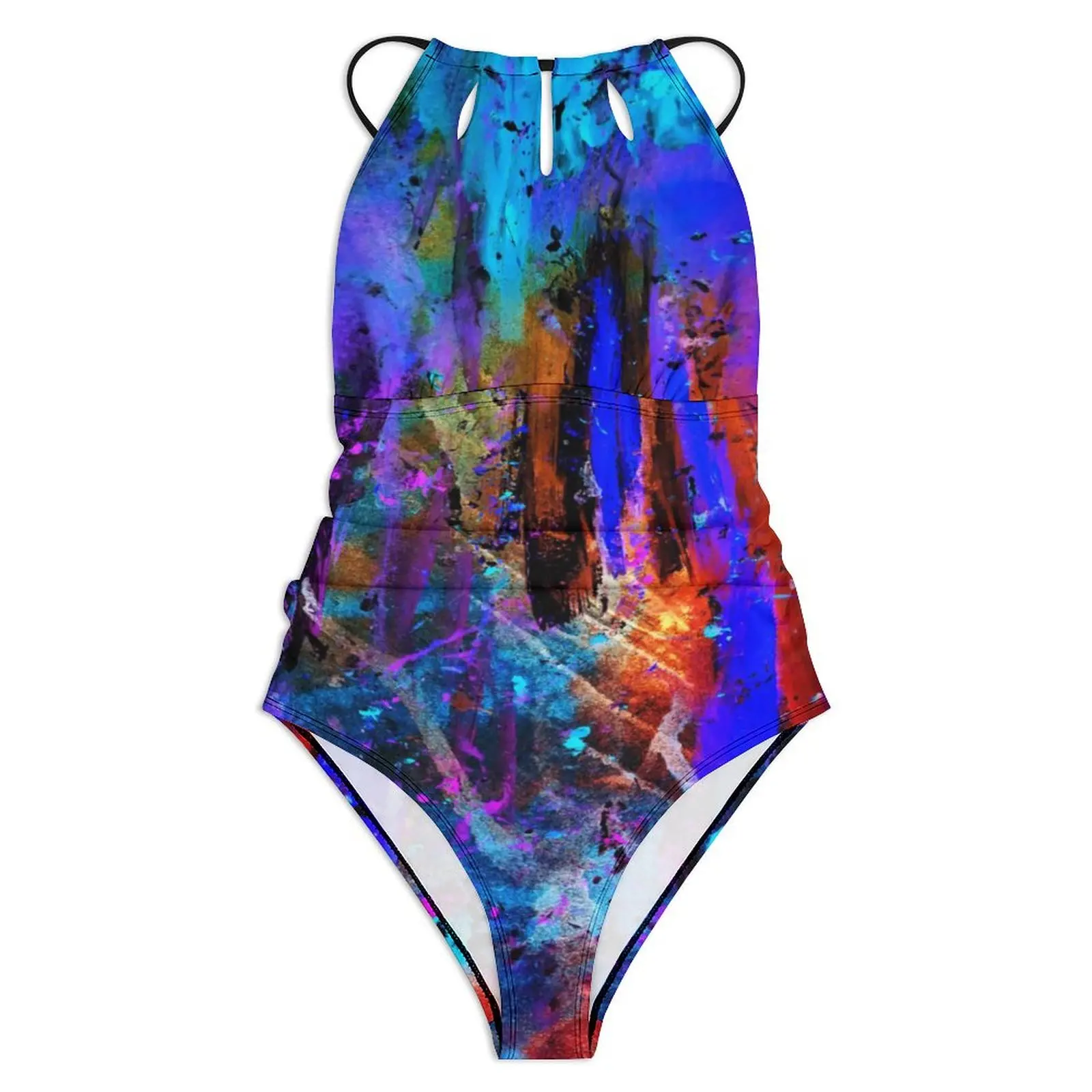Colorful Abstract Print Swimsuit Graffiti Art Push Up Swimwear One-Piece Fitness Bathing Suits Swimsuits Sexy Graphic Beachwear