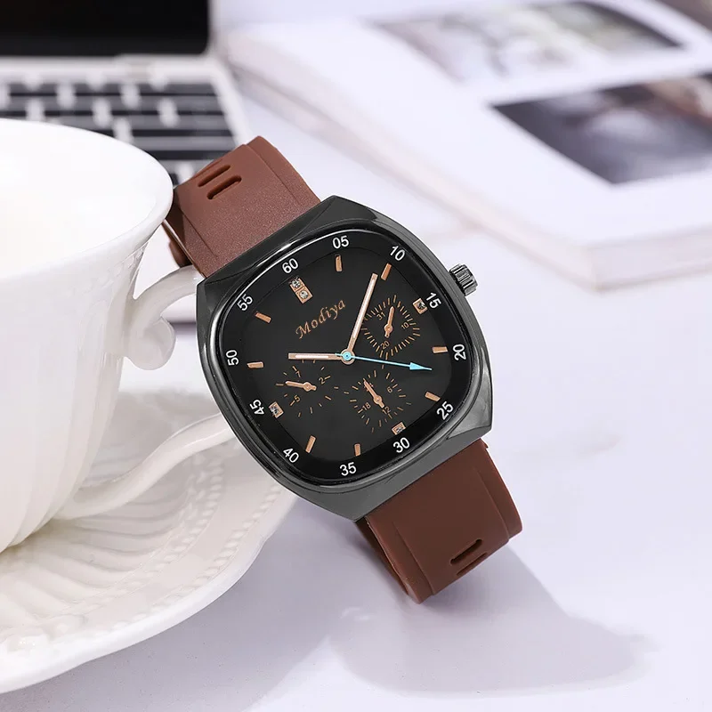 New Large Dial Imitation Needle Watch For Men Casual Fashionable Waterproof Silicone Strap Quartz Women's Watch