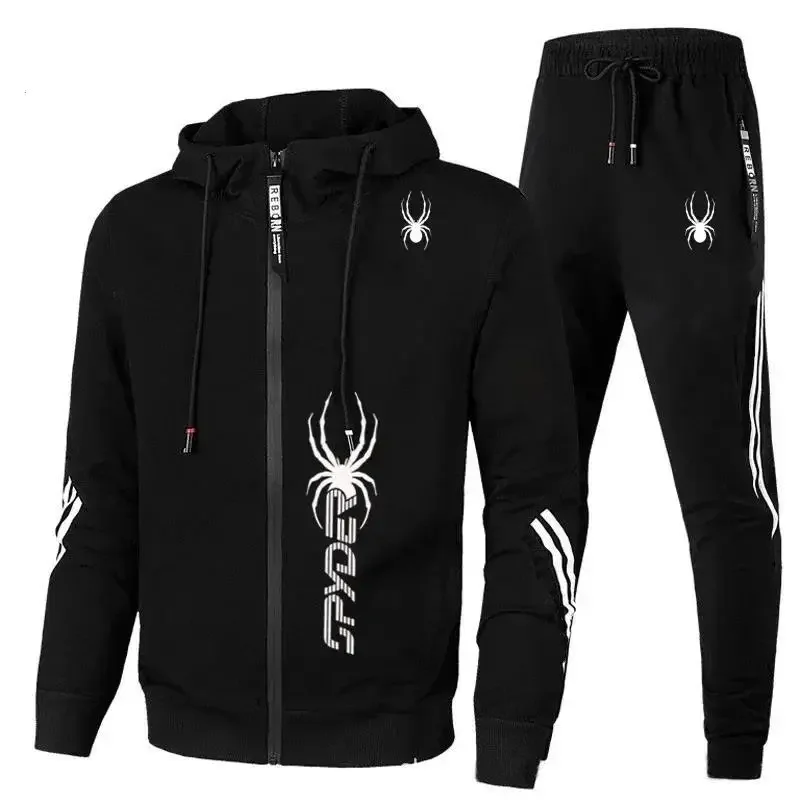 2024 Nieuwe Mode Lente Herfst Heren Sportkleding Rits Trainingspak Sets Casual Joggingpakken + Broek 2 Delige Set