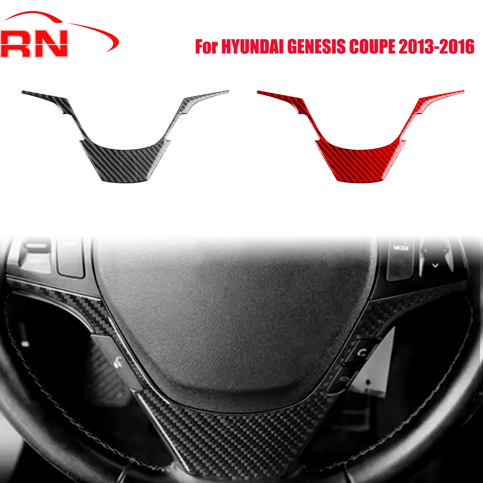 

Для Hyundai Genesis Coupe 2013-2016 модифицированный углеродное волокно автомобильный руль подбородок панель внутренние аксессуары декоративные наклейки