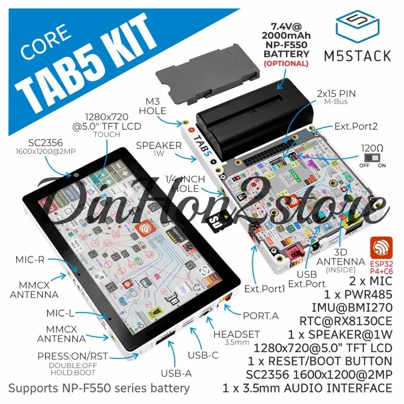 Popular M5Stack TAB5 portable smart IoT end point ESP32-P4 + ESP32-C6