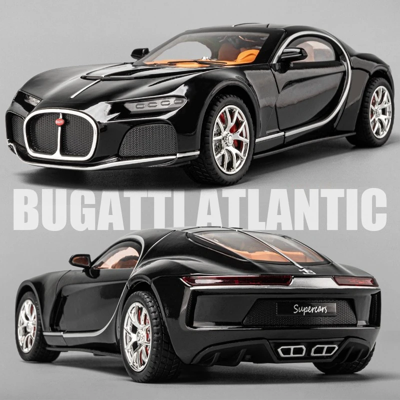 

1:24 атлантический сплав, спортивный автомобиль, игрушечная модель, литой под давлением металлический автомобиль, имитация звука и света, коллекция, детский подарок