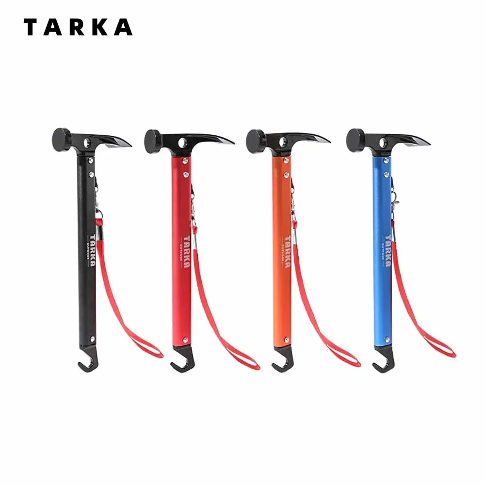 TARKA Lightweight Camping Hammer Carbon Steel Head Tent Peg Stakes Puller Hammer Outdoor Tool Tourist Hiking Climbing Equipment