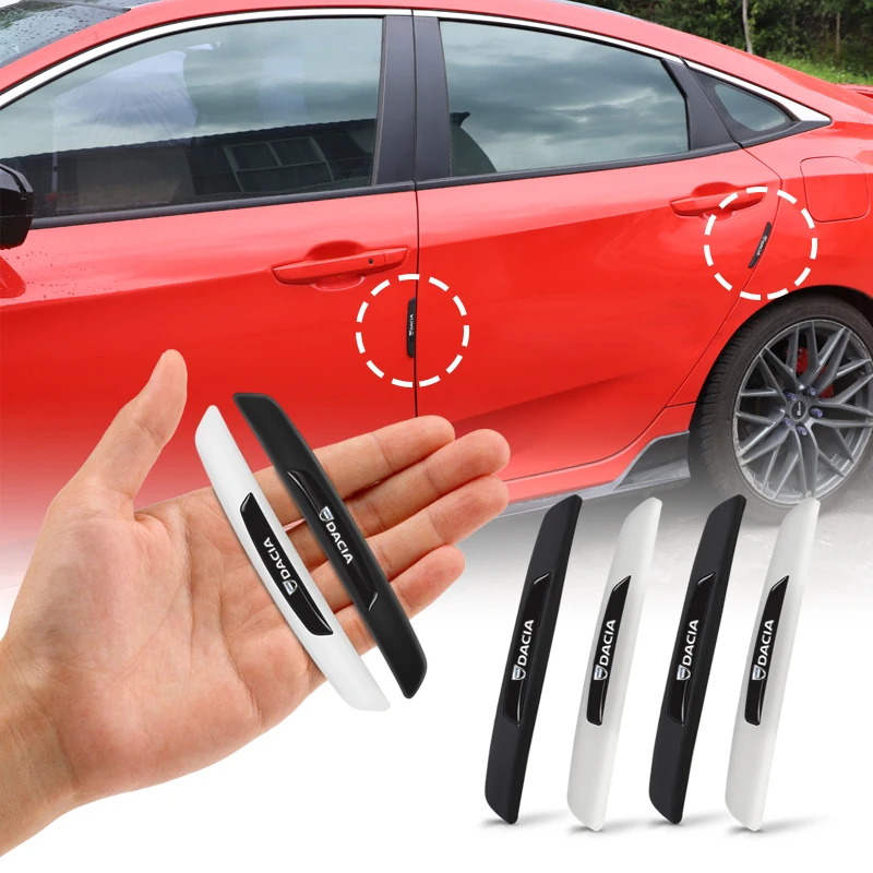 4 pçs tira de borracha anti-colisão porta do carro espelho retrovisor protetor adesivos para dacia duster logan sandero stepway dokker lodgy