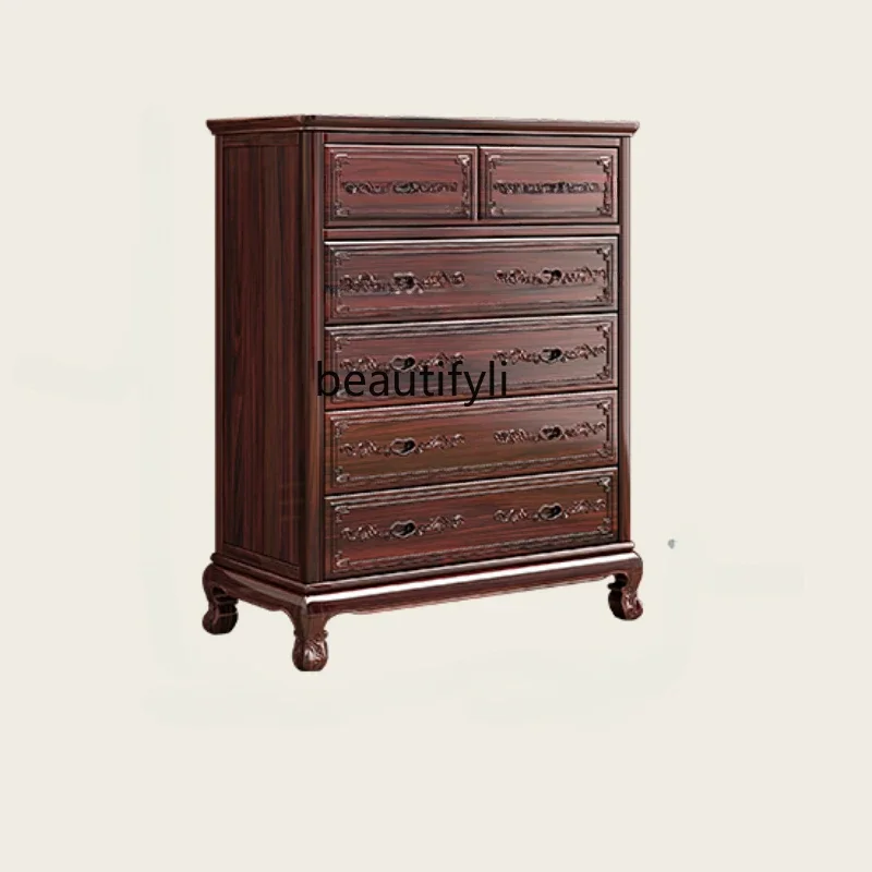 

Storage Chest of Drawers Household Living Room Solid Wood Sundries Cabinet Classical Storage Bedroom Rosewood Storage Cabinet