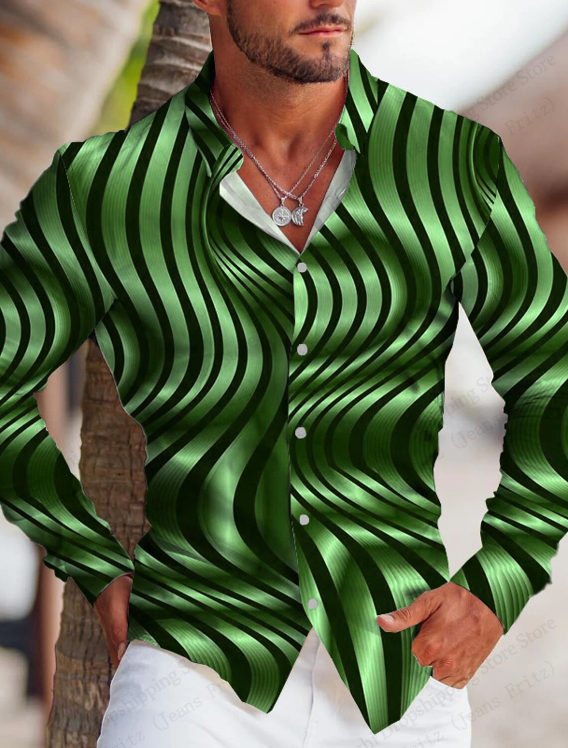 

Мужская гавайская рубашка с длинным рукавом, полосатая рубашка с цветочным принтом, мужская и женская модная повседневная деловая рубашка с лацканами, пляжная блузка, 15 цветов