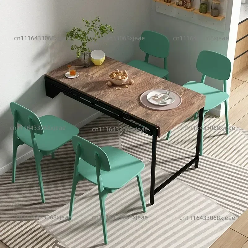 Wall-mounted Folding Table and Chair Combination Deformation Shrinkage Household Small Apartment Multi-functional