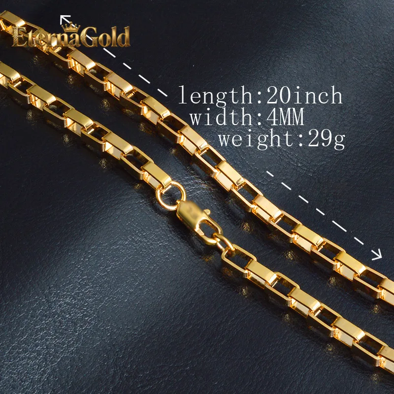 

EternaGold Роскошное трехмерное колье-бокс из чистого золота 24K 9999 пробы для мужчин и женщин