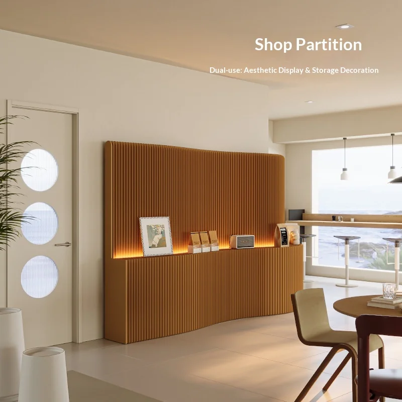 Factory Direct Sales Folding Stretch Luminous Storage Screen Home Office Partition Paper Wall Mobile Storage Partition
