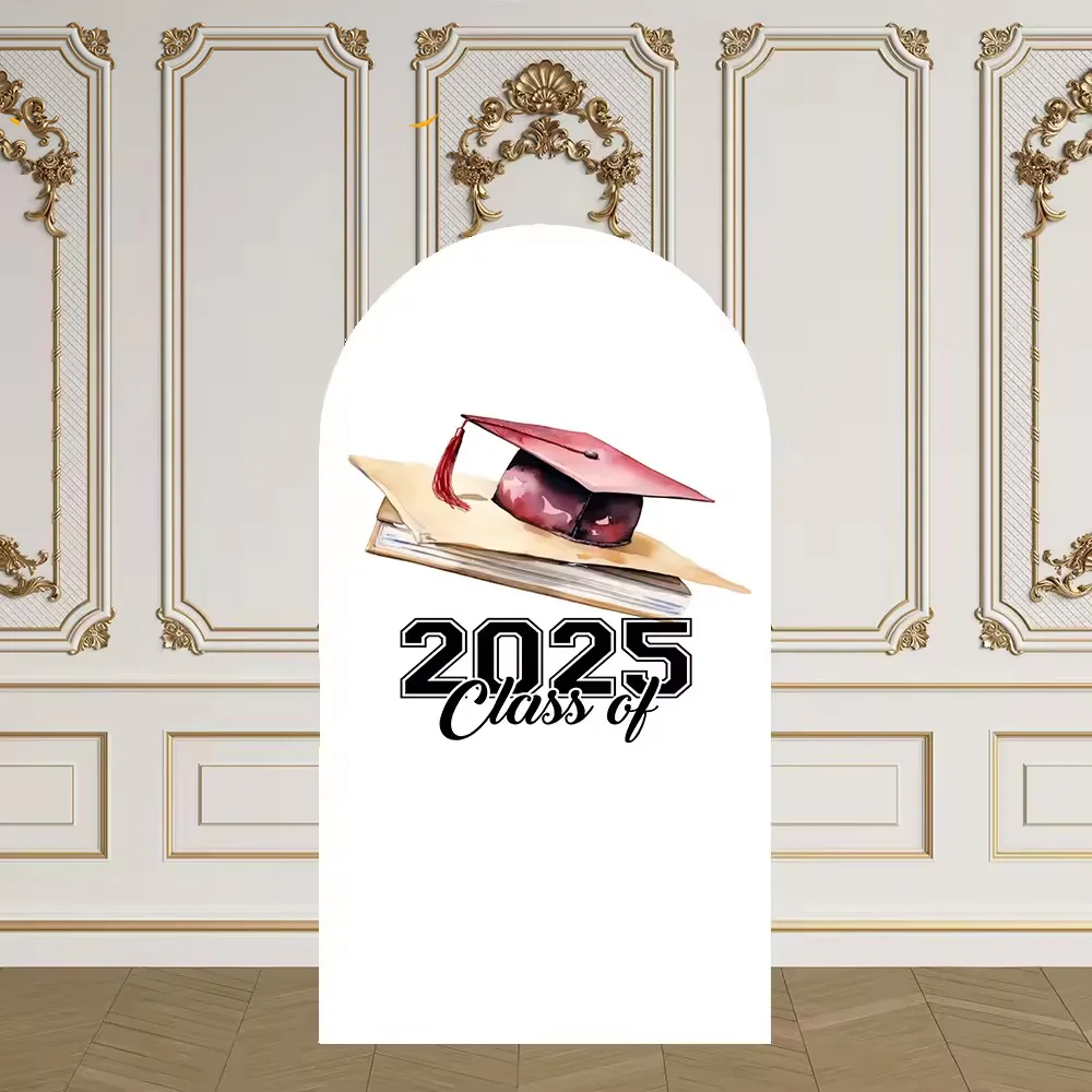 LS 2-seitiger Fußgewölbe-Abdeckungsklasse 2025, Abschluss-Dekoration, Hintergrund für Jungen und Mädchen, Feiern, Gruppe, Urlaub, Party, Abschlussball, Studio-Requisite