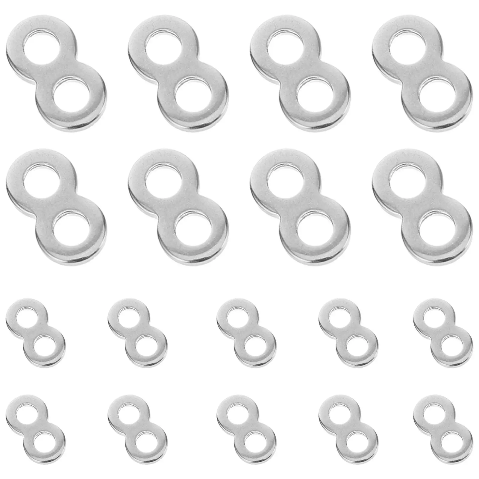 

20pcs 8 Figure Fastener Clips Stainless Steel Connector Tabletop Desktop Metal Buckle Lightweight Practical Storage