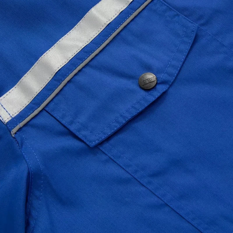 맞춤형 로고 반팔 작업복 탑 Diy 디자인 로고 자동차 수리 및 청소 작업복 멀티 포켓 반사 셔츠 LS-907