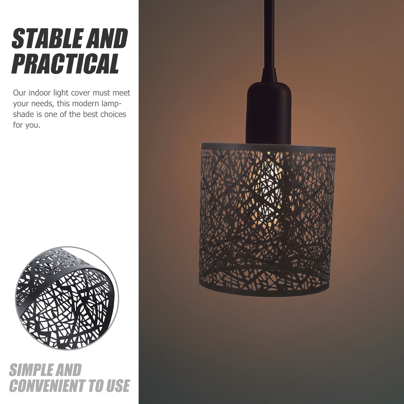 

Iron Lampshade Hollow Carving Pattern Modern Bedroom Living Room Table Floor Wall Lamps Metal Decorative Large Shades