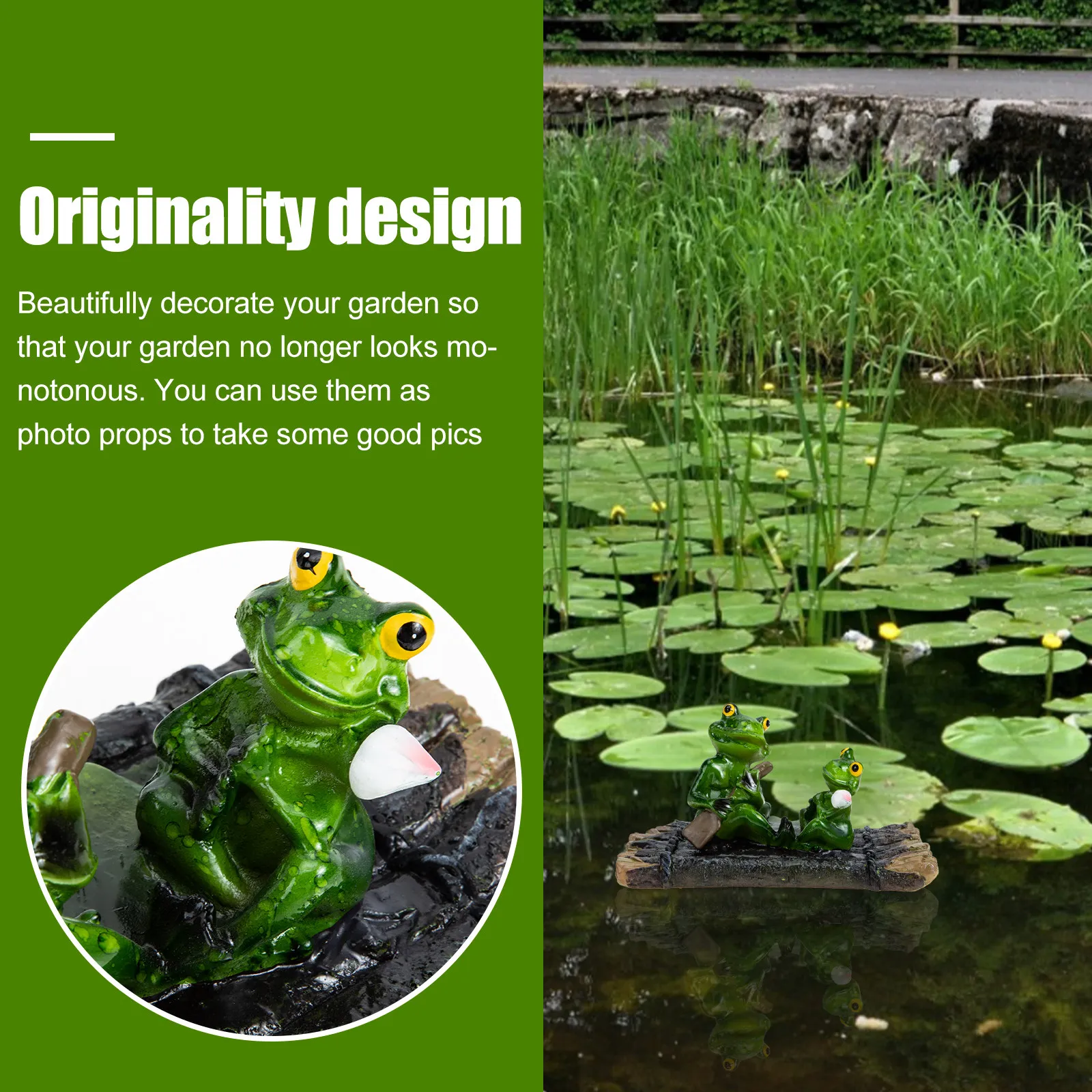 Floating Resin Frogs Sculpture Garden Ornament Pool Decoration Yard Adornment Creative Frog Statue for Birthday Gift Home
