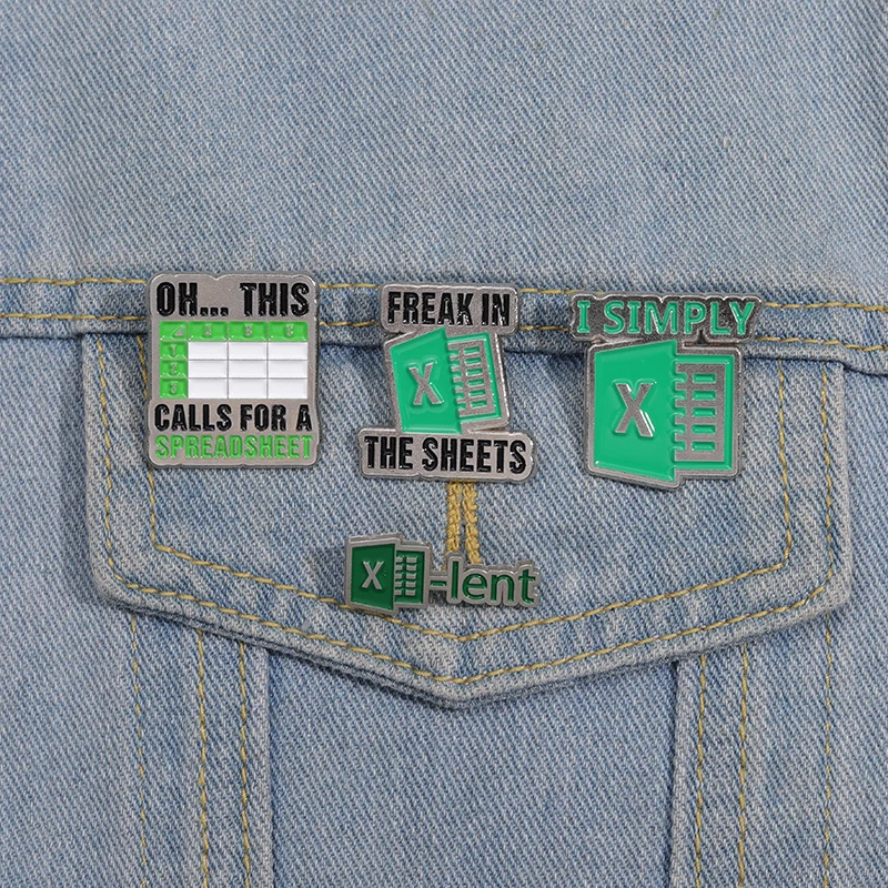 This Calls for a Excel Spreadsheet Enamel Pins Creative Metal Brooches Lapel Badge Accounting Clothes Backpack Pin Accessories
