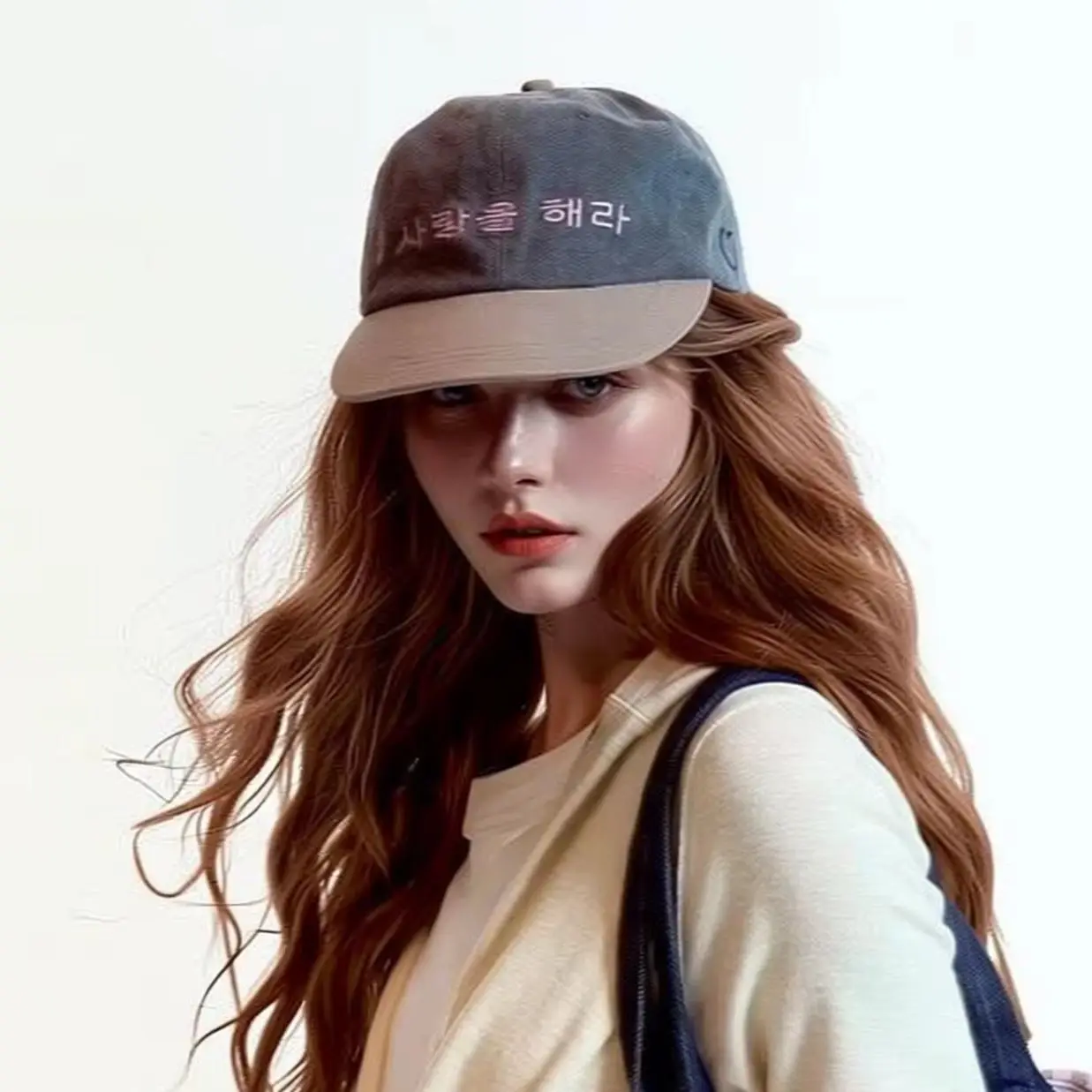 Korean‑Style Embroidered Heart Multi‑Color Baseball Cap, Face‑Slim Casual Duckbill Sun Hat for Daily Outdoor Street Wear