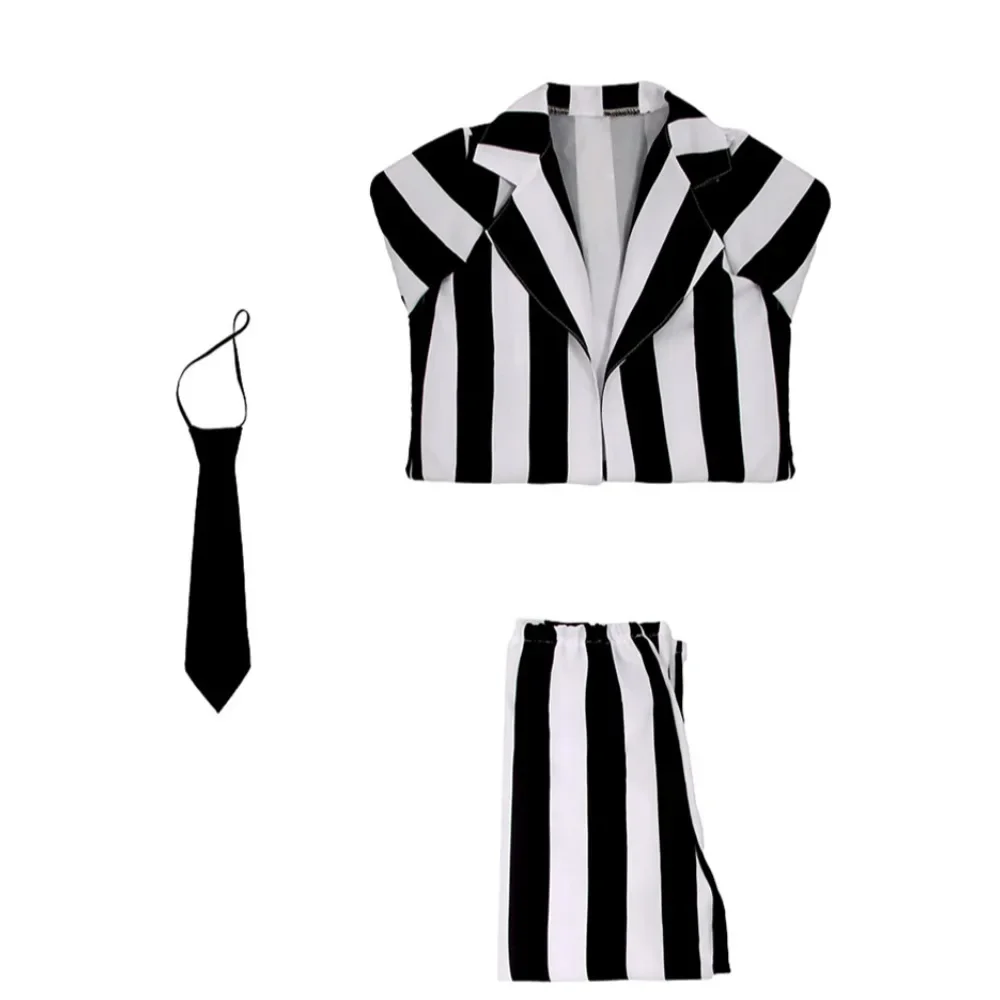 할로윈 COS 의상, 마피아 마스터 코스프레, 영화 비틀 주스 의상, 스트라이프 세트
