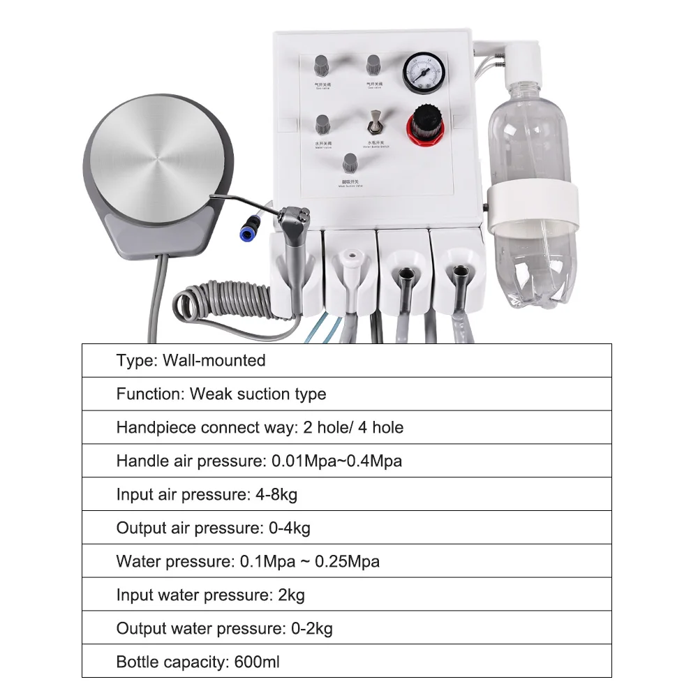 SYJH Dental Wall-mounted Air Turbine Unit Dentist Air Turbine with 3 Way Syringe Handpiece Teeth Whitening Dentistry Tools