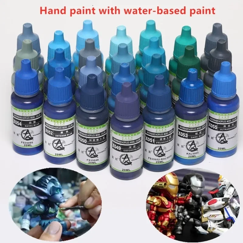 24colors /set Eco-friendly Water-based Paint X049-X072 Base Color Series DIY Hand Clay Color Hand Paint Model Watercolor Pigment