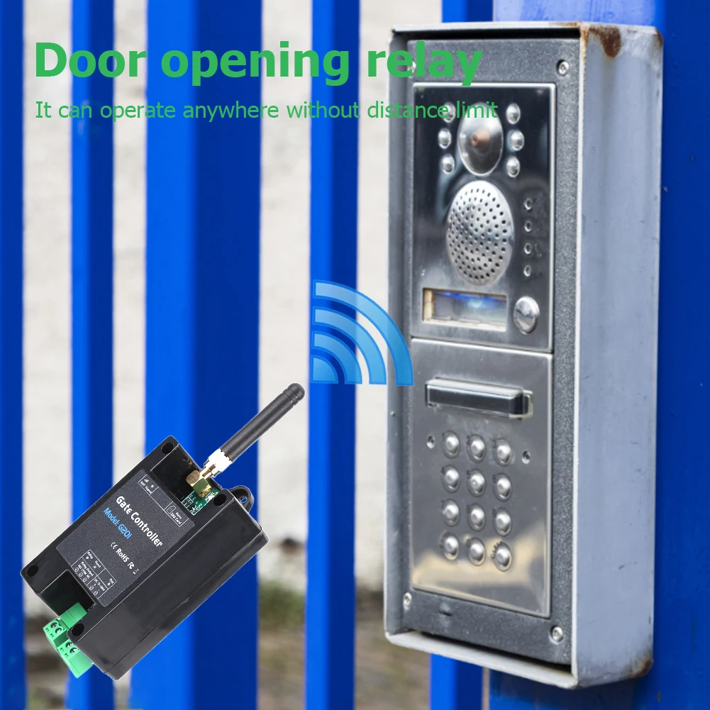 GSM 2/4G Remote Controller Gate Opener Relay Switch for Sliding Swing Garage Doors Shutters Gate Opener Antenna Interface