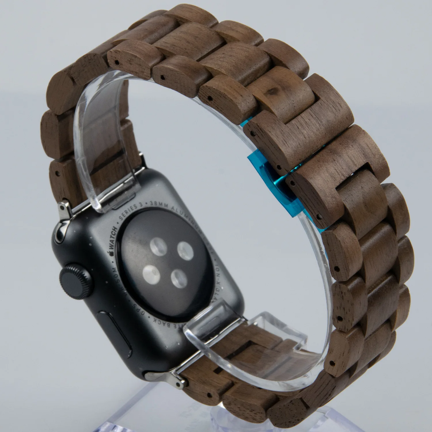 Correa For Apple Watch Series 9 8 SE 7 6 5 4 3 Butterfly Buckle Retro Wooden Bracelet for iWatch 42mm 38 45 41 44 49 40mm Band