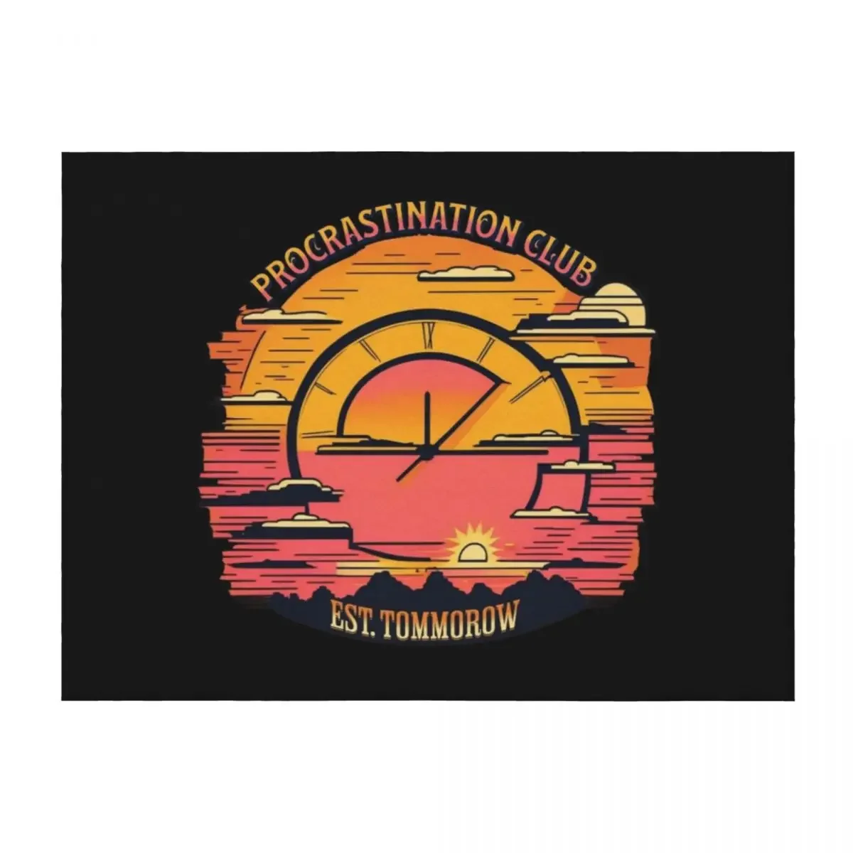 

Funny Procrastination Retro Sunset for Procrastinators Throw Blanket Polar Travel Luxury St Decorative Sofa Blankets