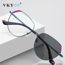 VKYEE Geometric Small Frame Glasses for Women Anti-blue Light Prescription Custom Glasses Photochromic Reading Glasses PFD3079