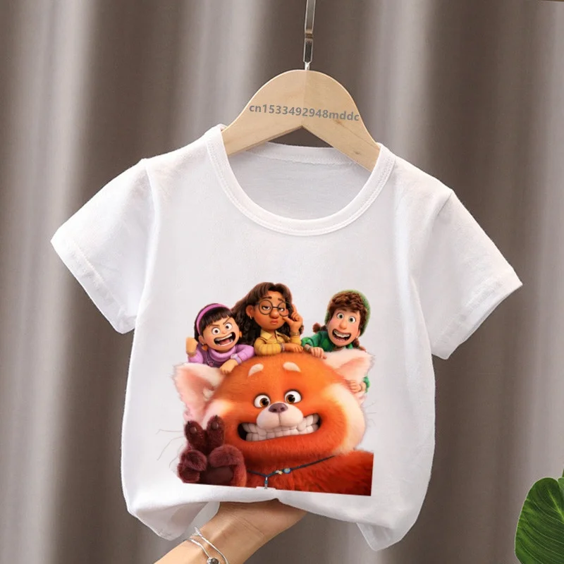 Hot Sale Turning Red Panda Mei Lee Print Cartoon Kids T-Shirts Girls Clothes Baby Boys Short Sleeve T shirt Summer Children Tops