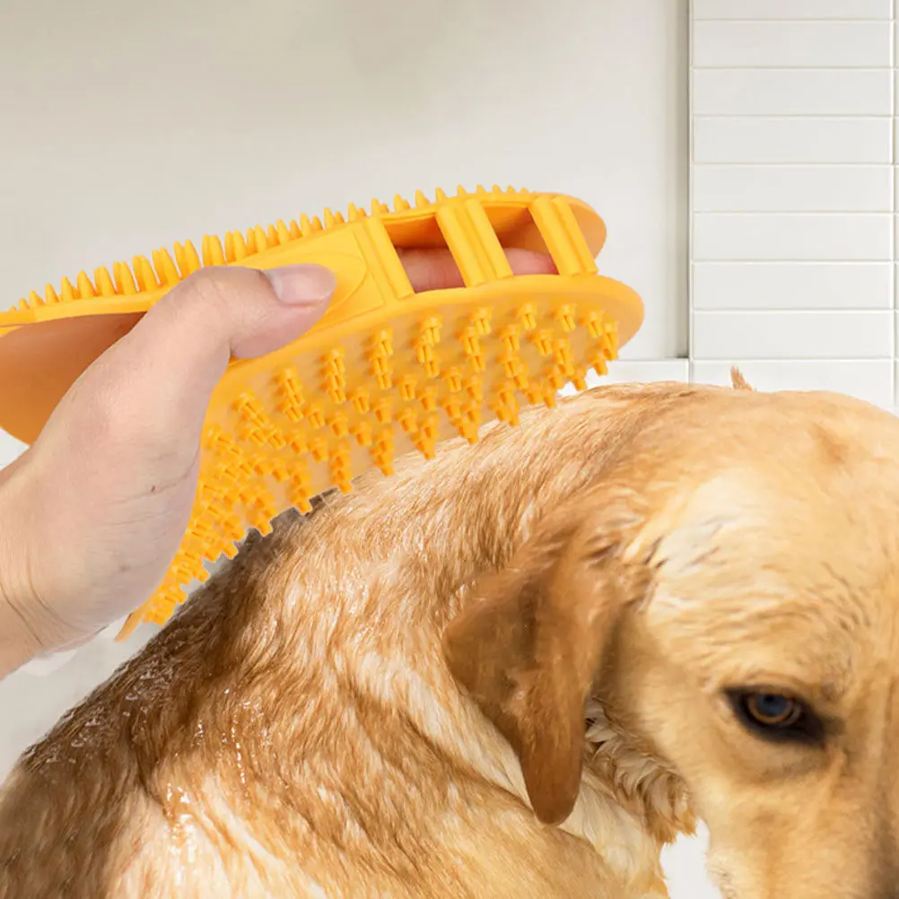 2Pcs Dog Cat Massage Brush Smooth Burr Free Grooming Tool Adds Body Wash Easily Refreshing Bath Experience Multi Function Puppy