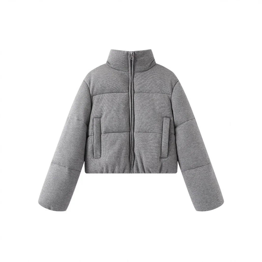 Knit Women's Stand Collar Long Sleeve Thick Padded Short Coat Fall Winter Trendy Fashion Classic Cozy Soft Chic New Hot Jackets