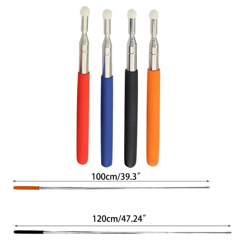 Teacher Pointer Extendable Retractable Teaching Pointer Stick Whiteboard Pointer with Felt Head for Presentation Lecture