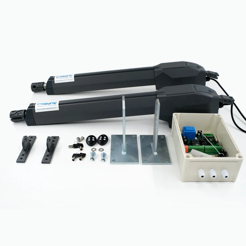 CE Approved Automatic AC 320W 220/110V Remote Linear Arms Modern Swing Gate Opener For Villas 500Kg*2 Motors Competitive Prices