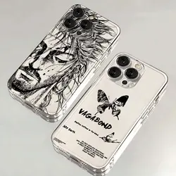 Vagabond Anime New Phone Case For iPhone 16 15 14 13 12 11 Mini Pro Max X XR XSMax 7 8 Plus SE20 Transparent Cover