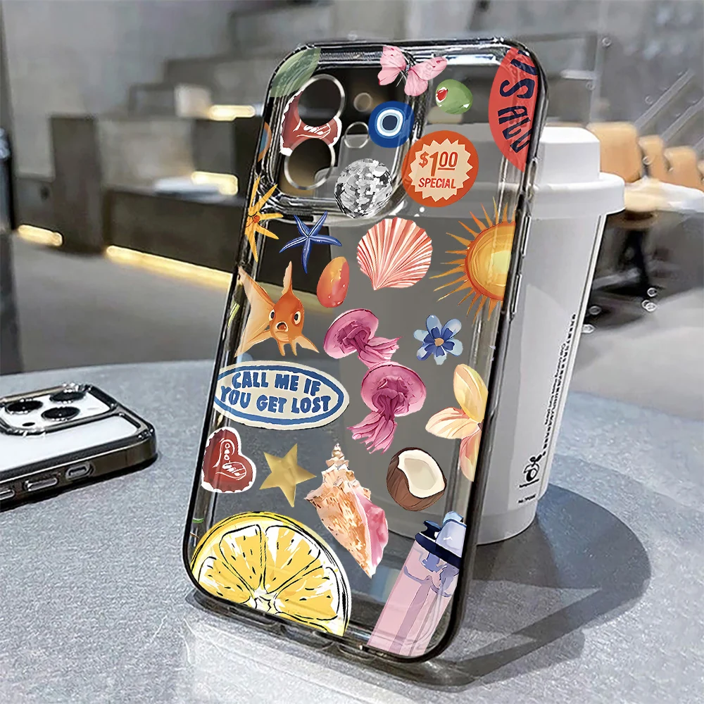 Funda Sea World para iPhone 17 Air 17 Pro Max, Fundas 11 16 15 12 13 14 Pro Max 16E 17proMax iPhone17, Funda transparente suave, parachoques