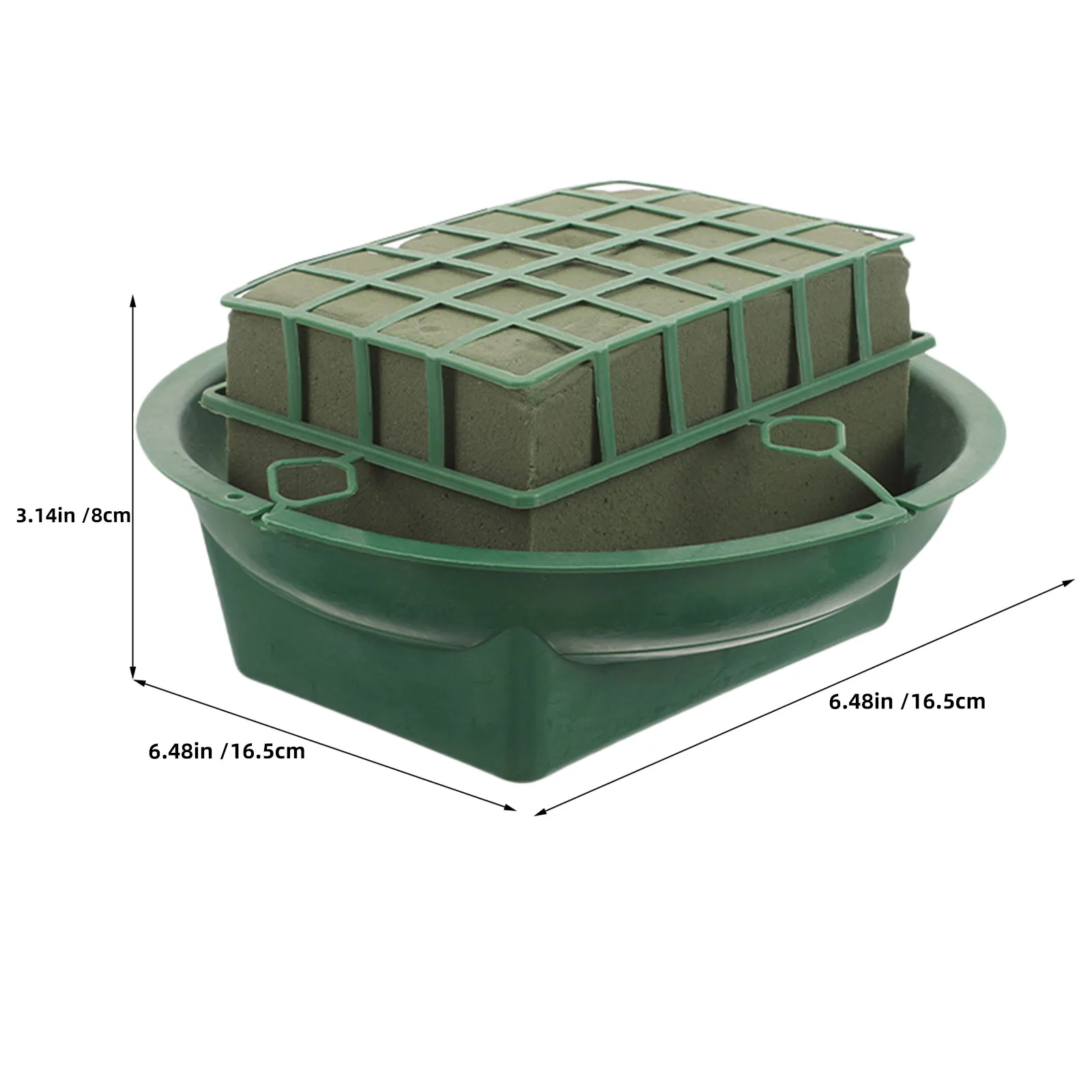 6Pcs Wet Floral Foam Bricks Rectangle Water Absorbing for Fresh Flowers 6.5 Round Cage Bowl Holders Table Centerpiece Floral