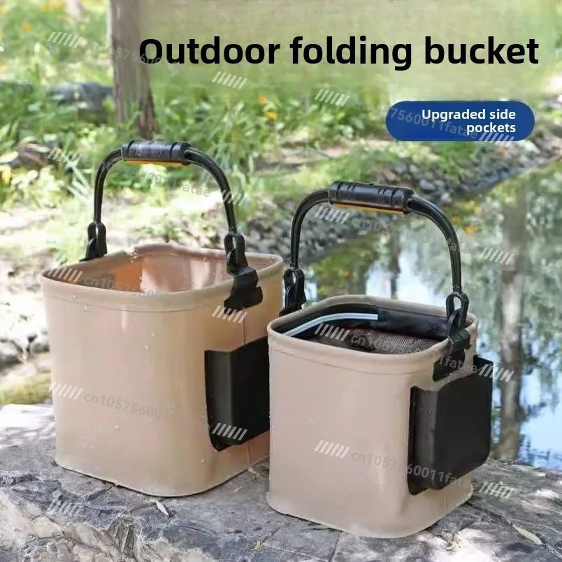 Collapsible Fishing Water Bucket Outdoor Fish Storage Box Portable Handheld Live Fish Keeper